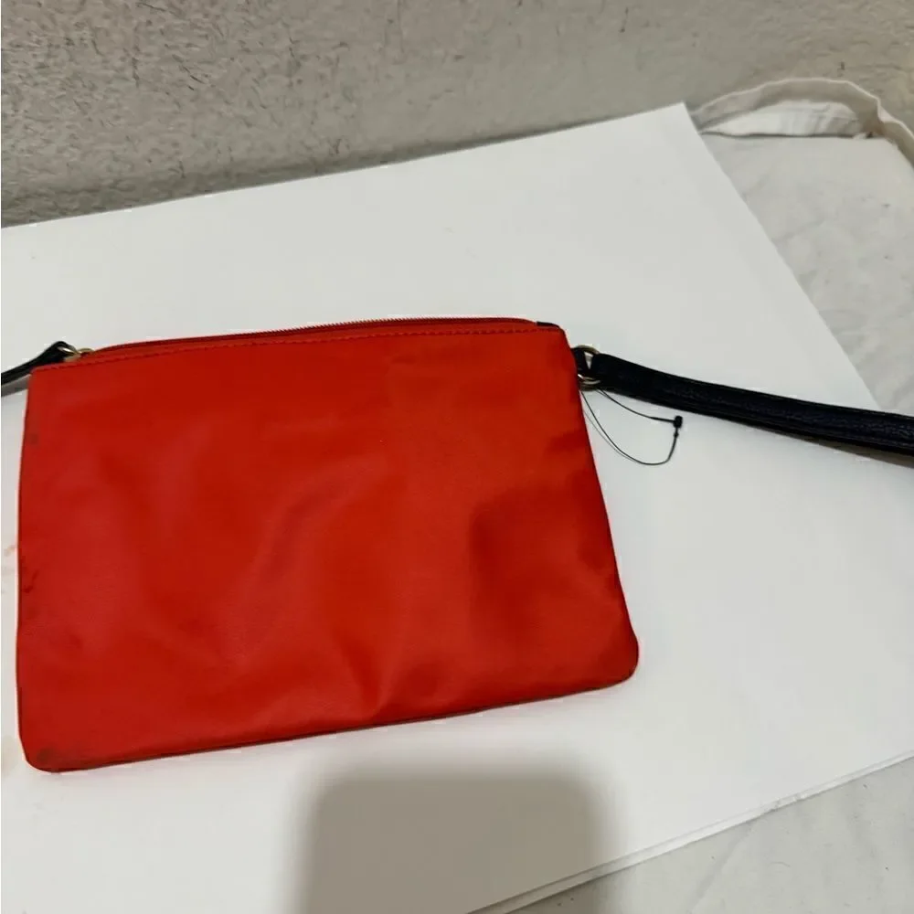 NWT Tommy Hilfiger: Red and Navy Blue Fabric Wristlet